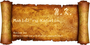 Makláry Katalin névjegykártya